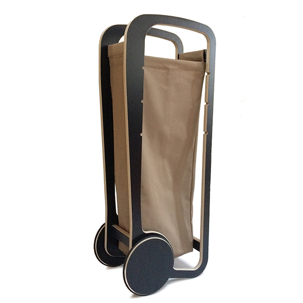 fleimio design trolley - black with beige bag